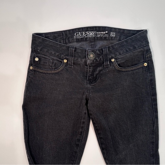 Guess Jeans Womens Black Denim‎ Slim Fit Low Rise Stretch Dark Wash Size 26 - Picture 5 of 7